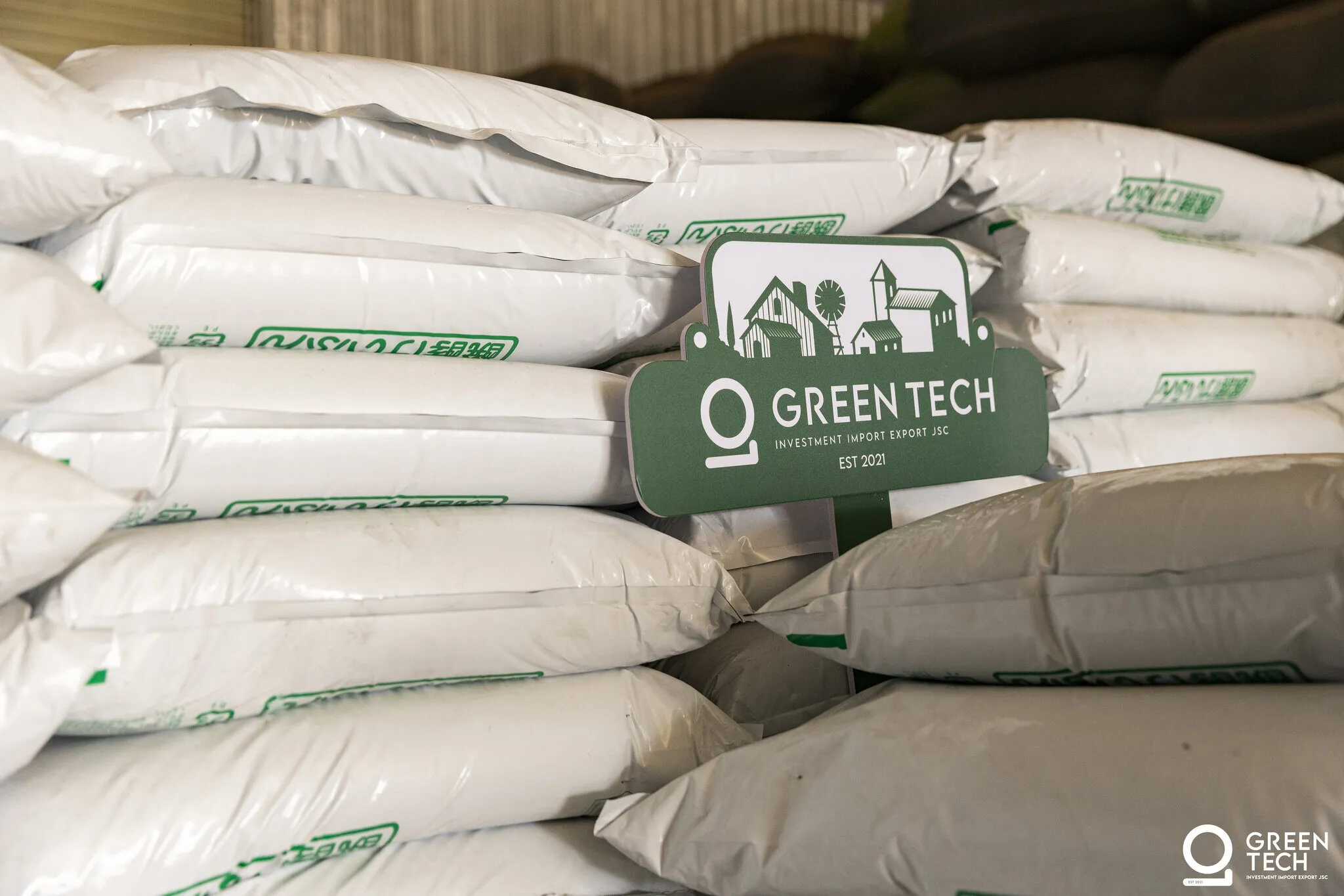 Export-ready bags in warehouse